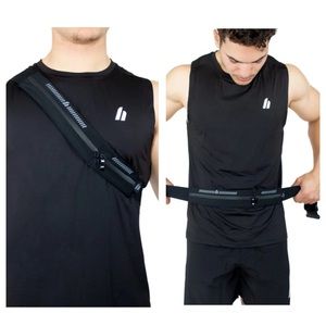 NWT HyperMV Workout Belt Black Stretchy Movement Band Belt Unisex 26"to 37"